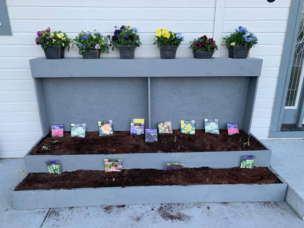 wooden raised planter bed